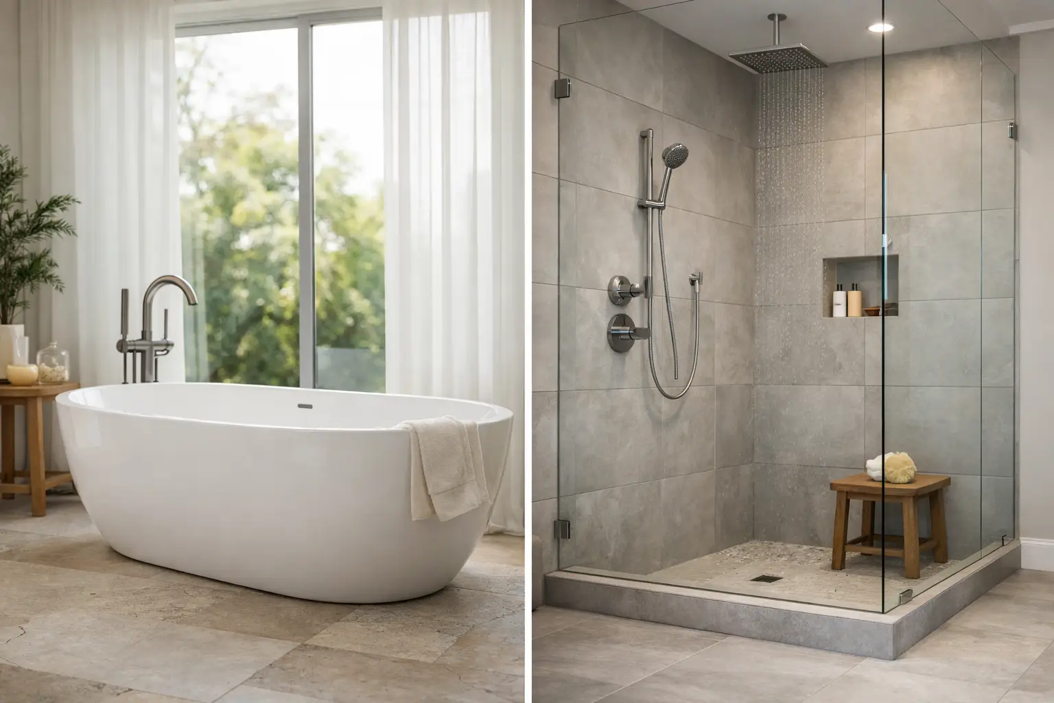 Freestanding Tub vs Walk In Shower