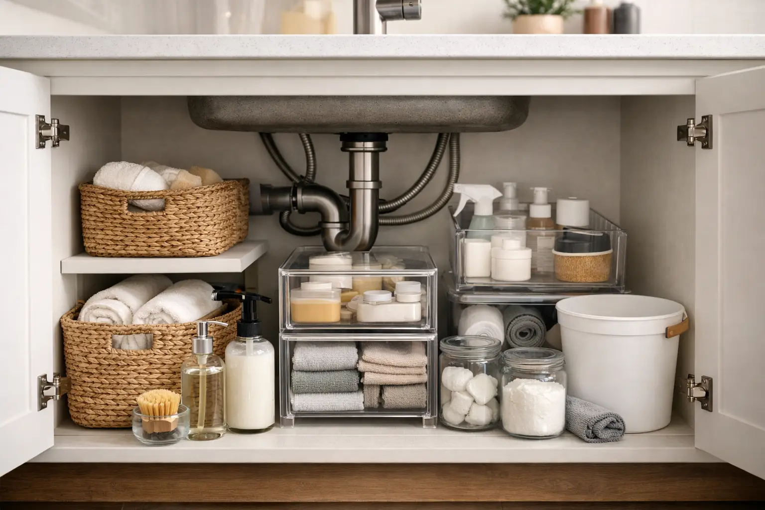 How to Organize Under Sink Storage Beautifully